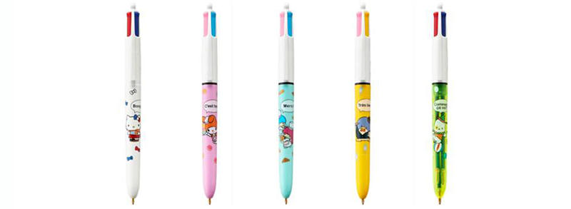 新製品】BIC®4色ボールペンがサンリオの人気キャラクターたちと夢の