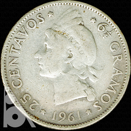 25センターボ 銀貨(1937年発行) < ドミニカ共和国 < 海外通貨 < 文鉄