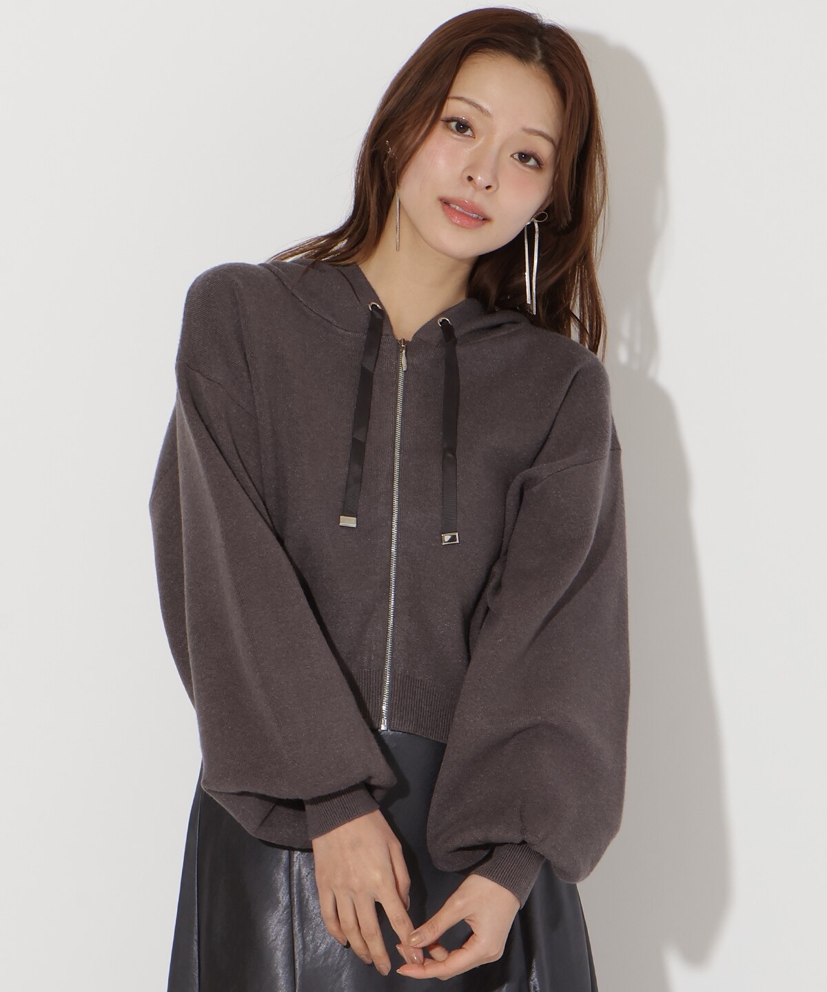 ニットパーカー(F ベージュ): AND COUTURE｜公式オンラインショップ