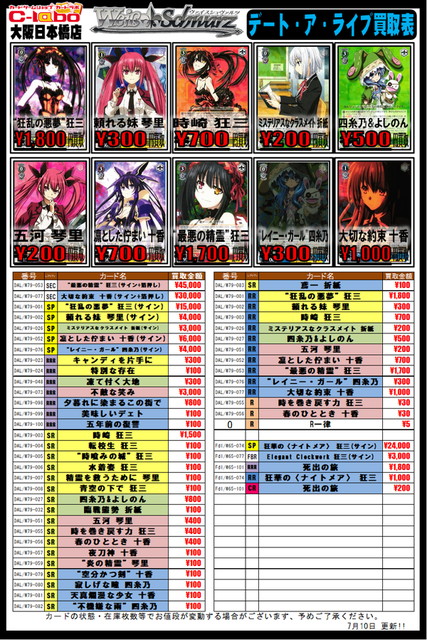 ヴァイスシュヴァルツ デート・ア・ライブ まとめ売り ヴァイス