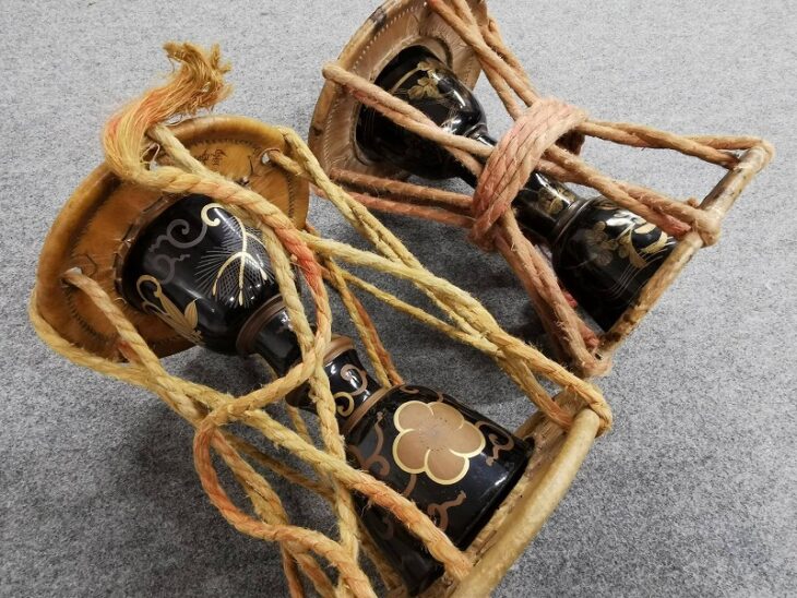 和楽器 鼓 黒地金色花柄 太鼓・鼓(つづみ)など打ちもの