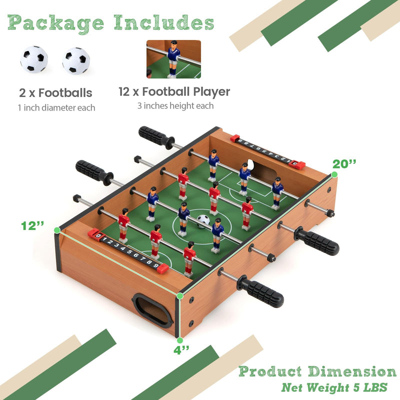 Goplus Foosball Table, 20 Inch Mini Tabletop Soccer Table with 2