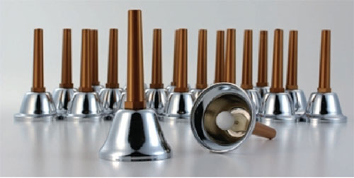 ウチダミュージックベル ハンドベル スタンドケース付 シルバー23