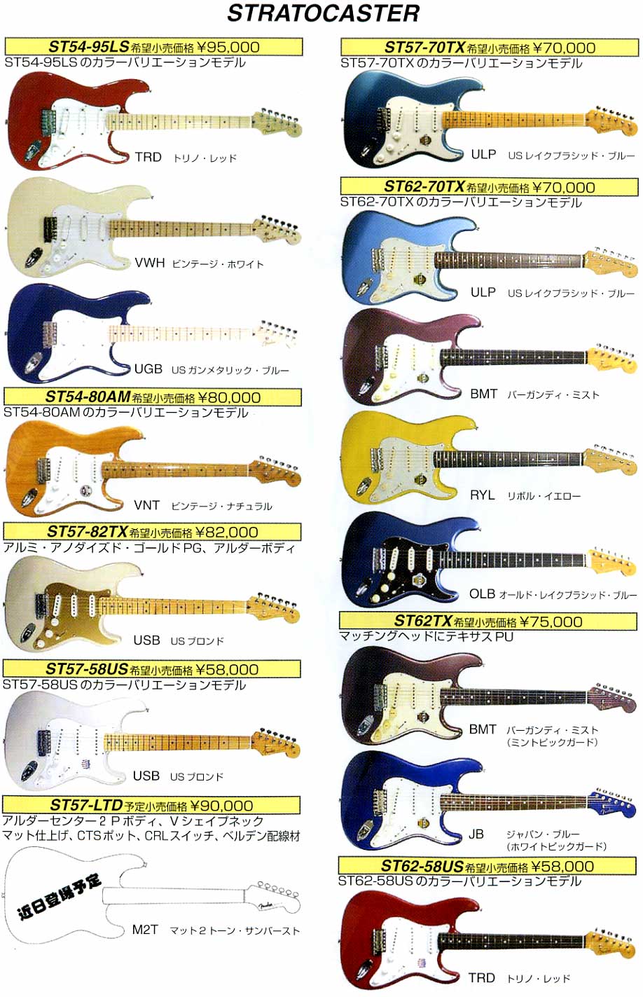 fender JAPAN ストラトキャスター サンバーストカラー