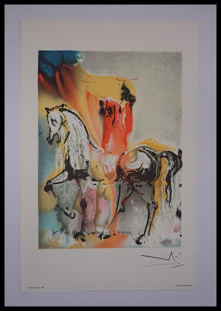 Salvador DALI - Les chevaux Daliniens - Chevalier chrétien