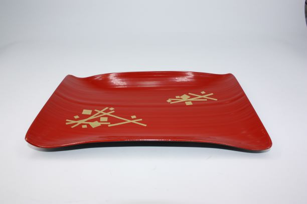 茶道具 漆器盆 朱塗金箔盆 床飾りや実用性も兼ねる 紙箱 S60BN 茶道具