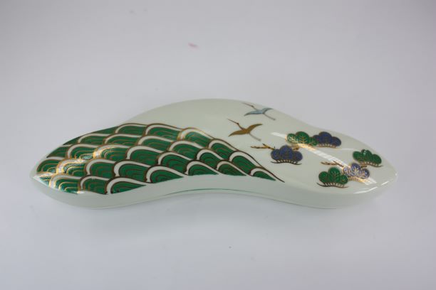 送料込【逢絢亭】茶道具 蓋置 楽焼 鶴亀蓋置 表千家流書付 楽惺入 共箱入り