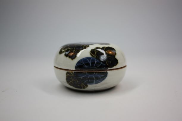 茶道具・古道具・香合・乾山風・菊の絵香合・小峠丹山造 茶道具