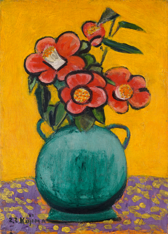 美品 児島善三郎「ペルシャ壺にバラ」リトグラフ 印章有 兒嶋俊郎監修