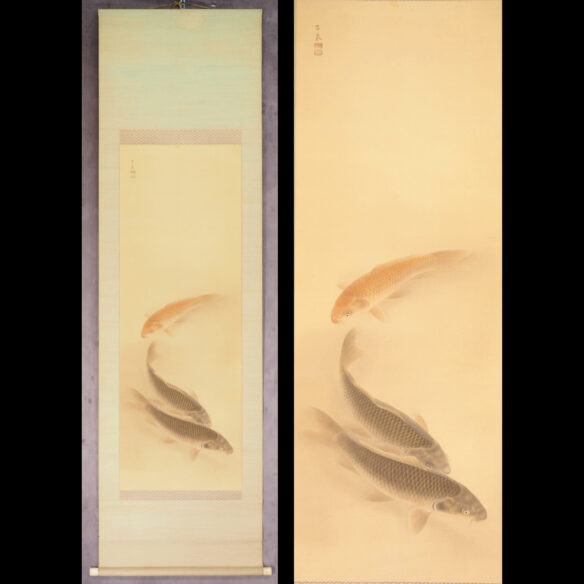 双馬 掛け軸 野村雪江先生 野村雪江 春郊放牧圖 馬 | 掛軸(掛け軸)