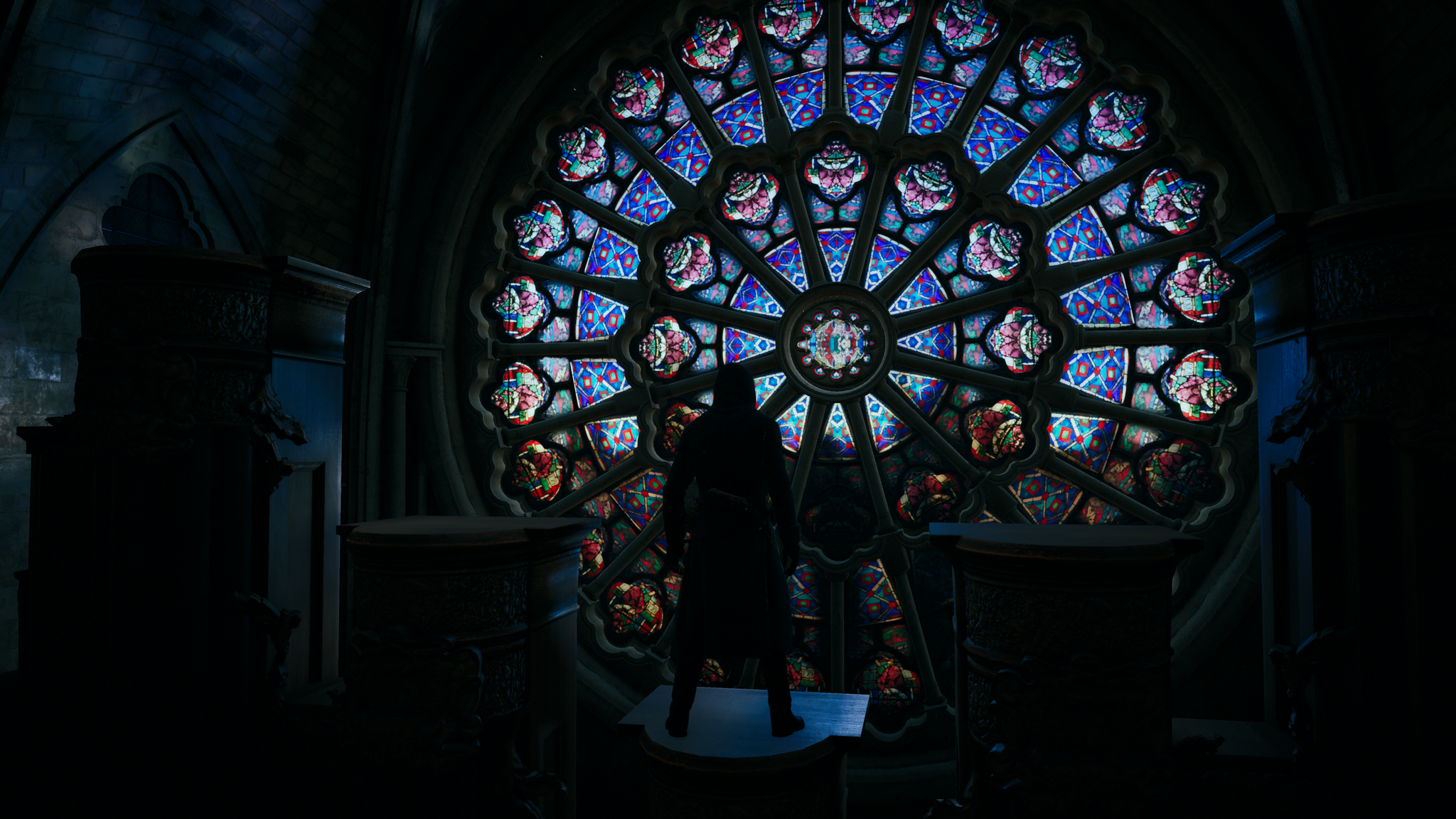 ノートルダム大聖堂 ステンドグラス 北のバラ窓 グラスマスターズ社