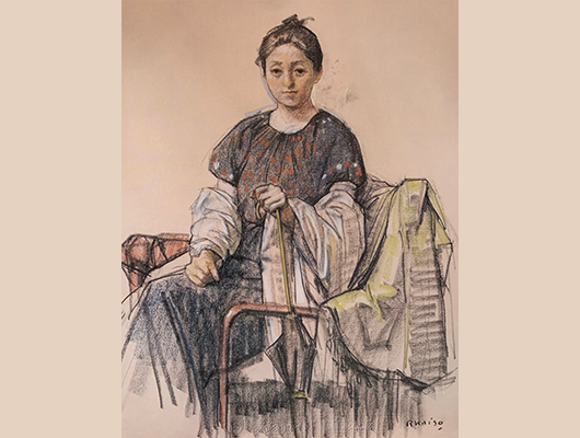 小磯良平女性像R.Koiso美術品絵画人物画