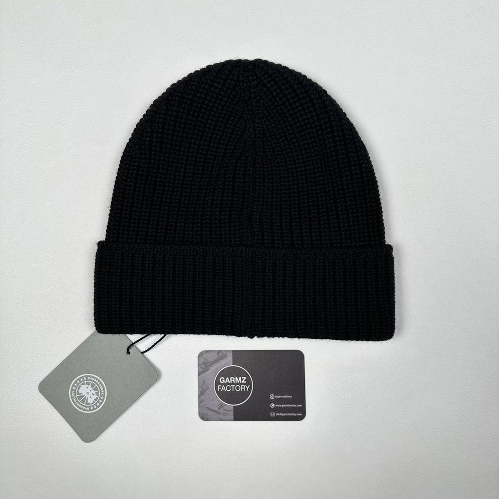 Canada Goose Arctic Disc Ribbed Beanie Hat Black – Garmz Factory