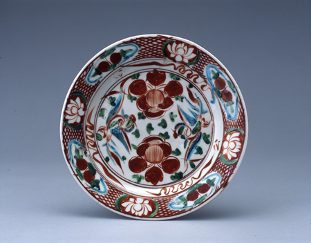 陶芸 手作り陶器 茶壺、赤絵牡丹図柄 陶芸 手作り陶器 茶壺、赤絵牡丹