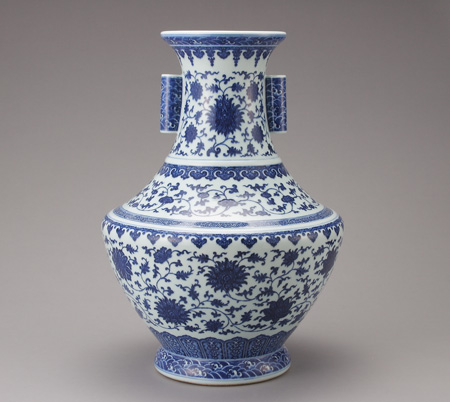 壷□マイセン調 西洋 染付の花の絵 Betch Worth B5 唐草 骨董品□