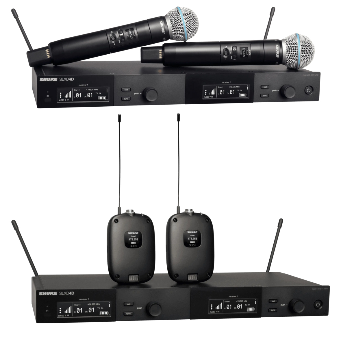 SHURE SLXD4 ets set bag付き SLXD2マイク付き SHURE SLXD4 ets set