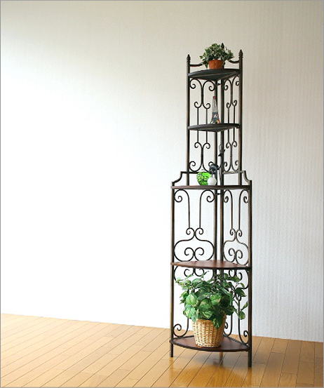 5段 コーナーシェルフ ヴィンテージウッド 5段 コーナーシェルフ