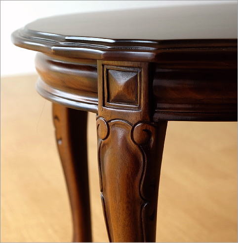 ローテーブル マホガニー 無垢材 アンティーク調 クラシック おしゃれ