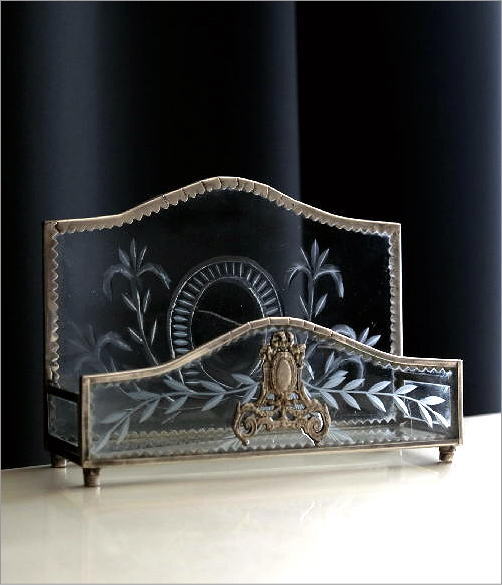 レターホルダー レタースタンド ガラス おしゃれ カード ハガキ 手紙