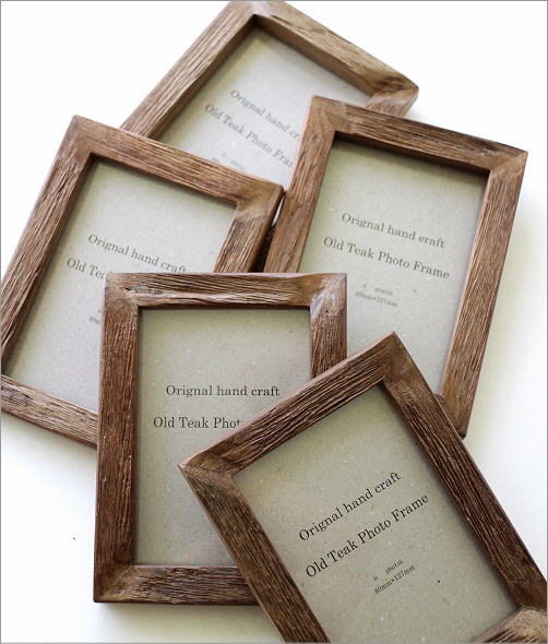 フォトフレーム 写真立て 木製 チーク材 おしゃれ L判 壁掛け 卓上