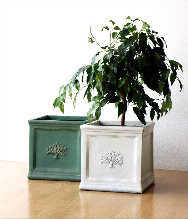 鉢カバー おしゃれ スクエア アンティーク かわいい 北欧 ナチュラル