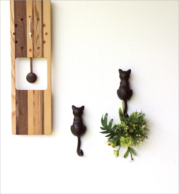 壁掛けフック 猫 雑貨 壁掛 キーフック 鍵かけ 帽子掛け アンティーク