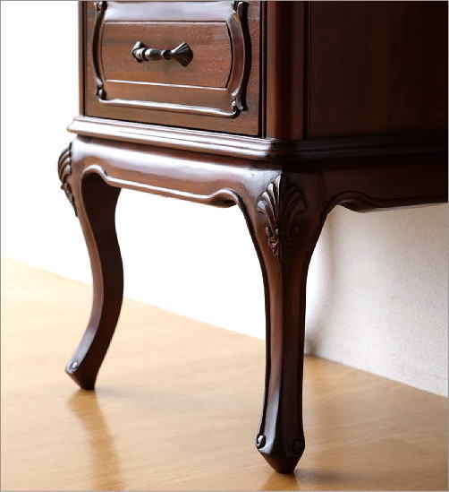 チェスト マホガニー 2段 無垢材 アンティーク 猫脚 猫足 サイド