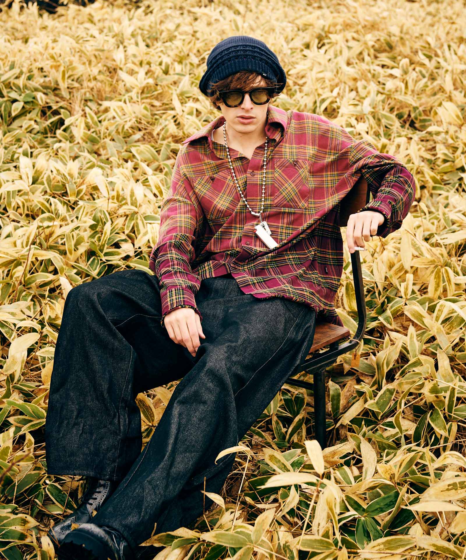 GB0325/SH02 : Bleach Check Shirt / ブリーチチェックシャツ – glamb