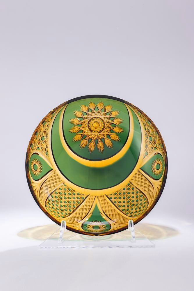 大皿 三層二色「綾切子」 | グラスアート黒木