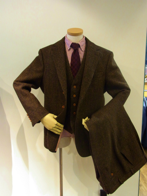 オーダースリーピーススーツ ツィード ハリスツィード ビームスf