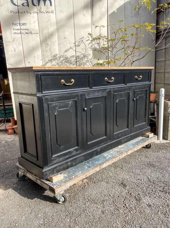 西洋アンティークキャビネット チーク無垢材 ヴィンテージキャビネット