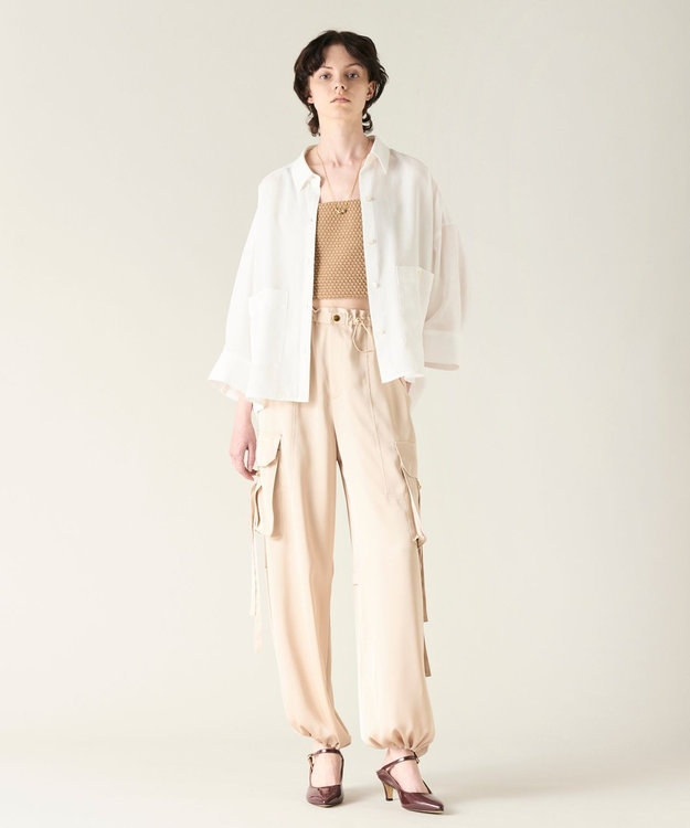 最安値】Lig. ワイドカーゴパンツ グレー サテンパンツ リグドット