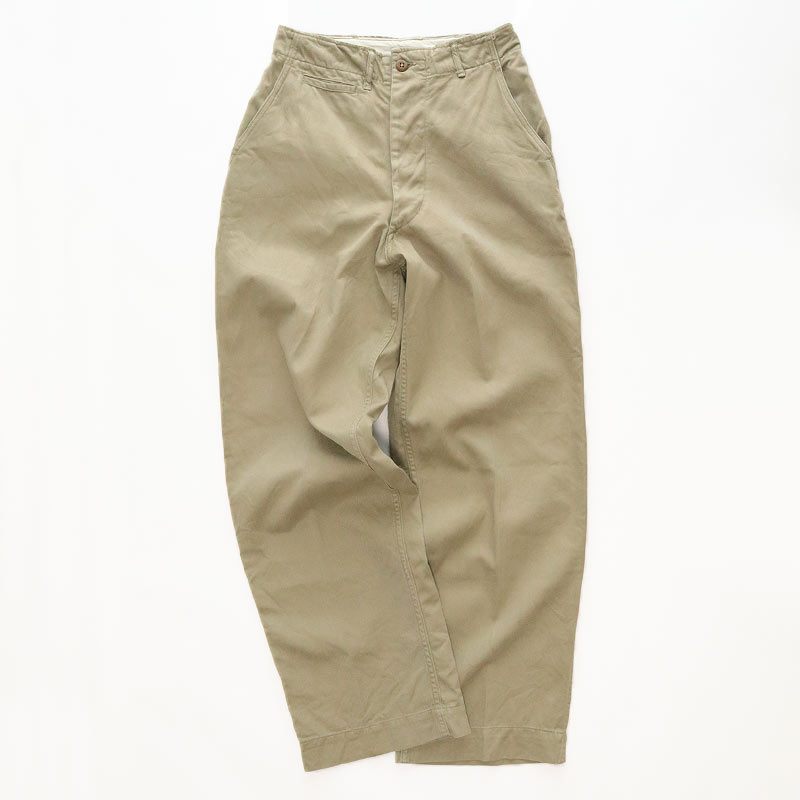 50's US ARMY M-45 KHAKI COTTON TROUSERS【W27 程度】,USED/VINTAGE