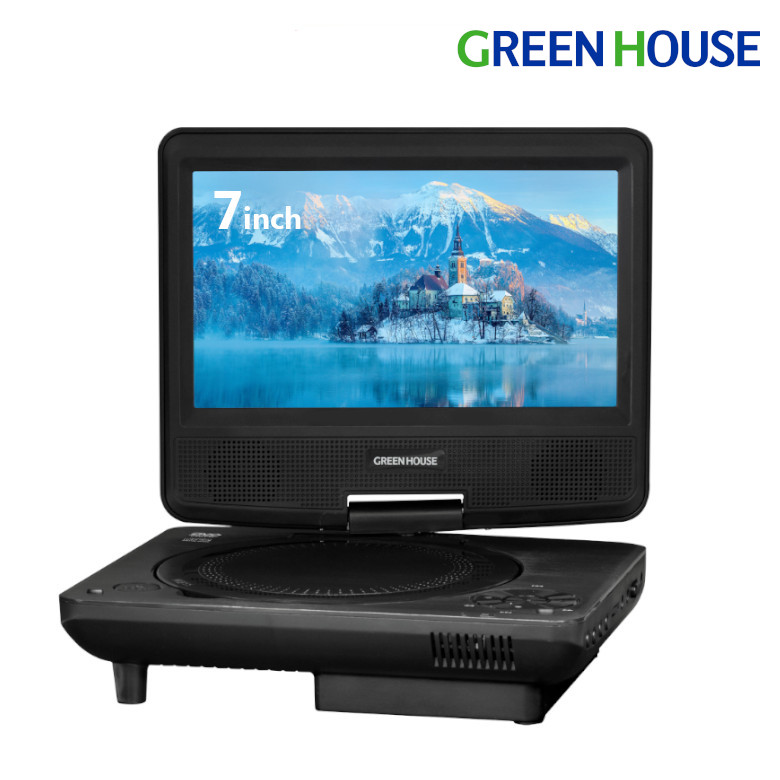 7インチ ポータブルDVDプレーヤー 乾電池 車載用 7型ワイド DVD