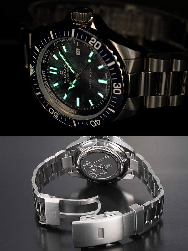 エドックス(EDOX) 2024新作 海の神を象った1,000m防水ダイバーズを彩る