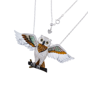 GSTV パラジウムシルバー950 マザーオブパール ブローチ ペンダント