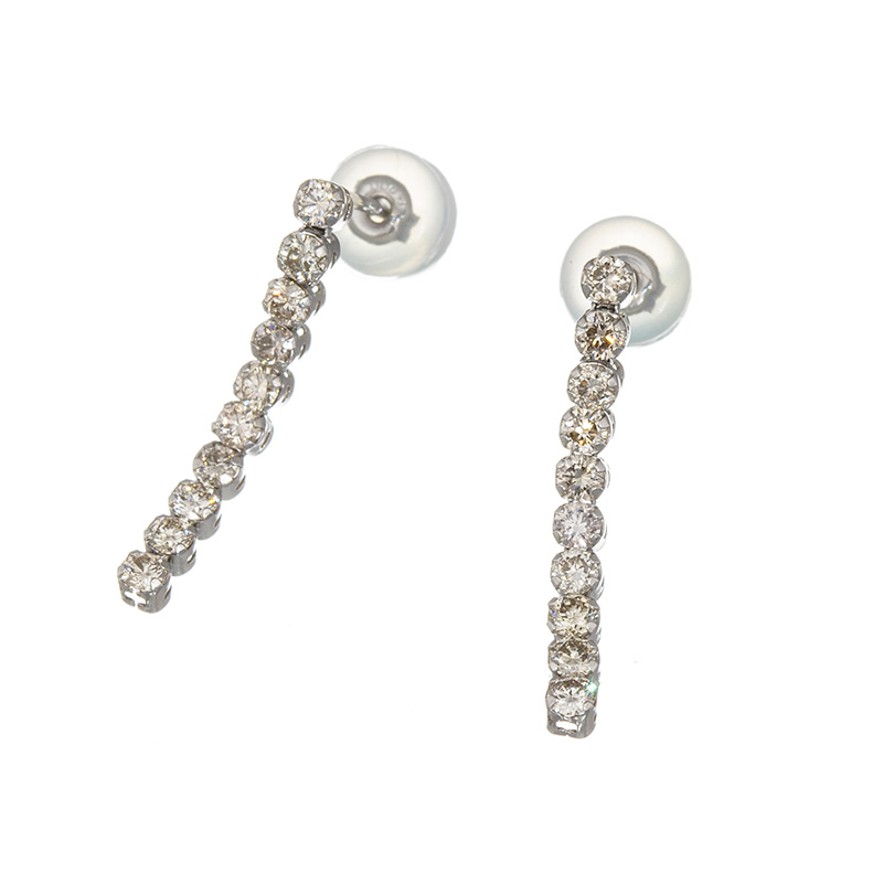 GSTV PT900 ブラウンダイヤモンド ピアス BRD 約0.50ct