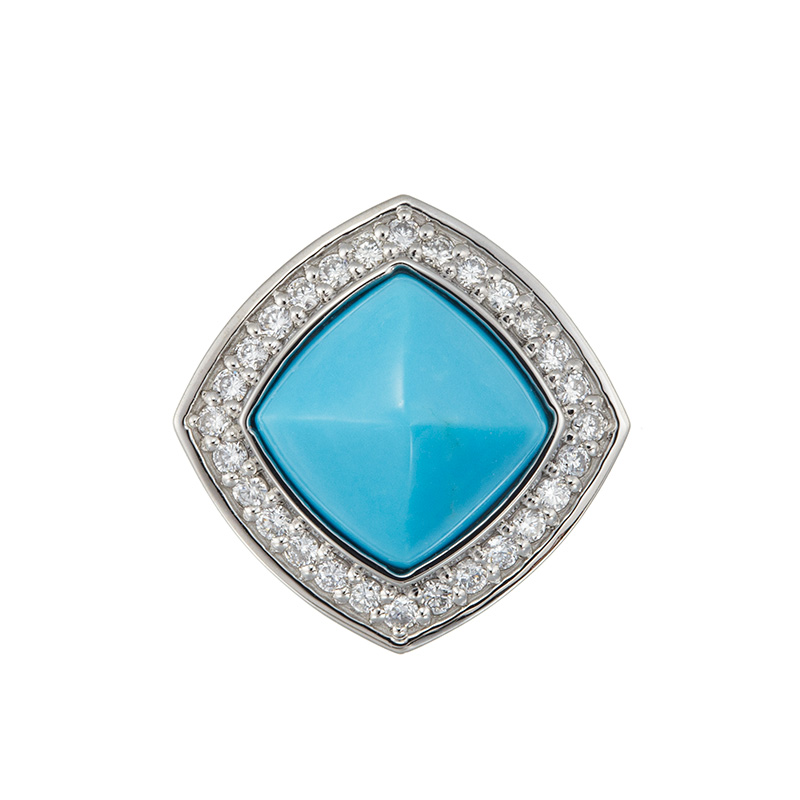 JA051ペンダントトップ 15CT ターコイズ【一部欠損、お値引対象品】