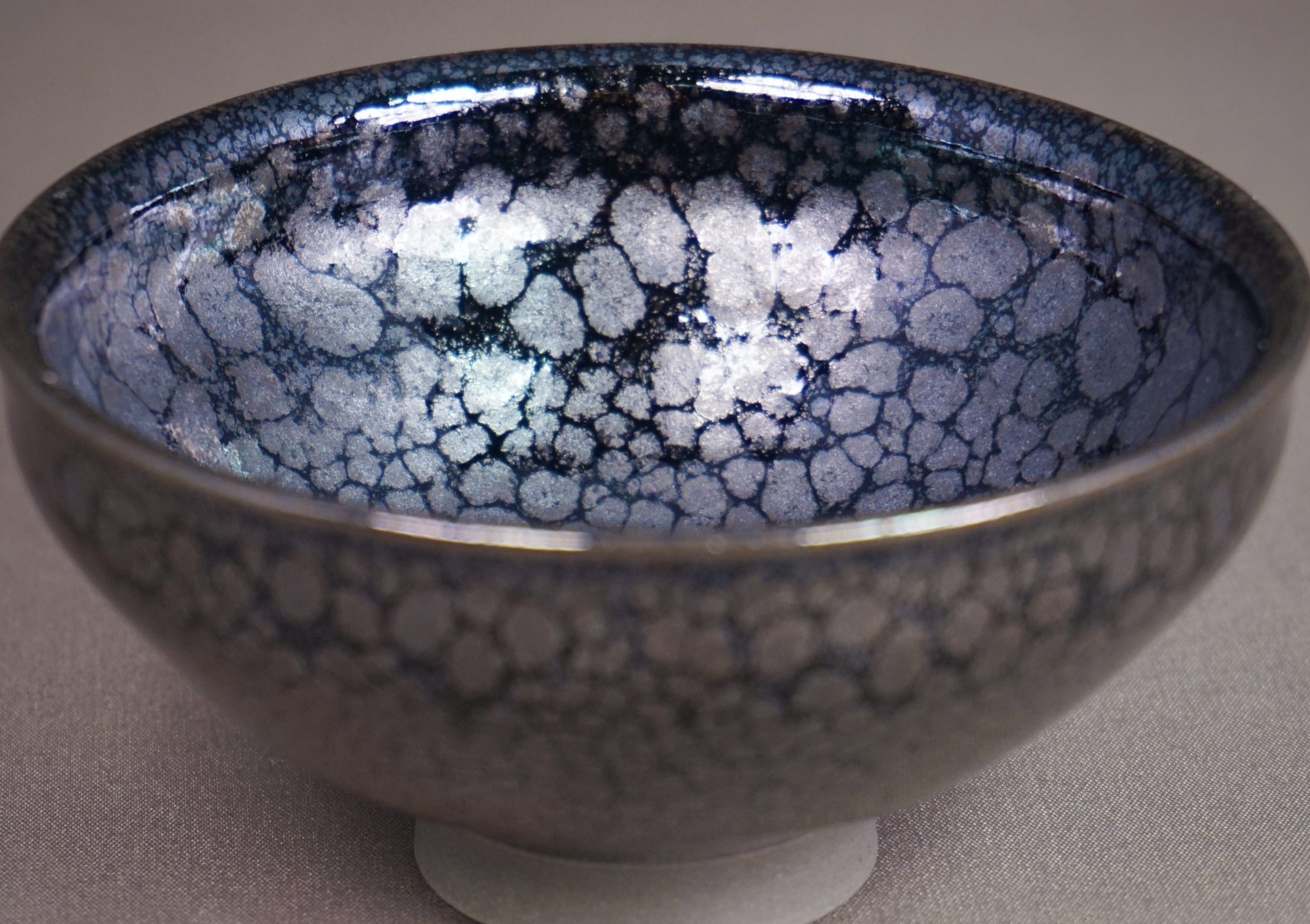 鎌田幸ニ作 油滴天目ぐい呑み 清水焼／油滴天目ぐい呑／昭59