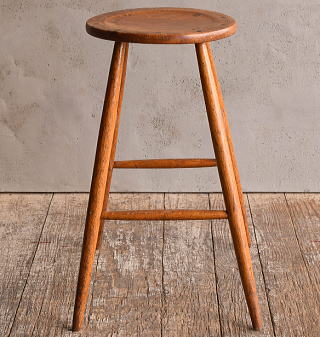 イギリス アンティーク家具 木製 ハイスツール 椅子 12885