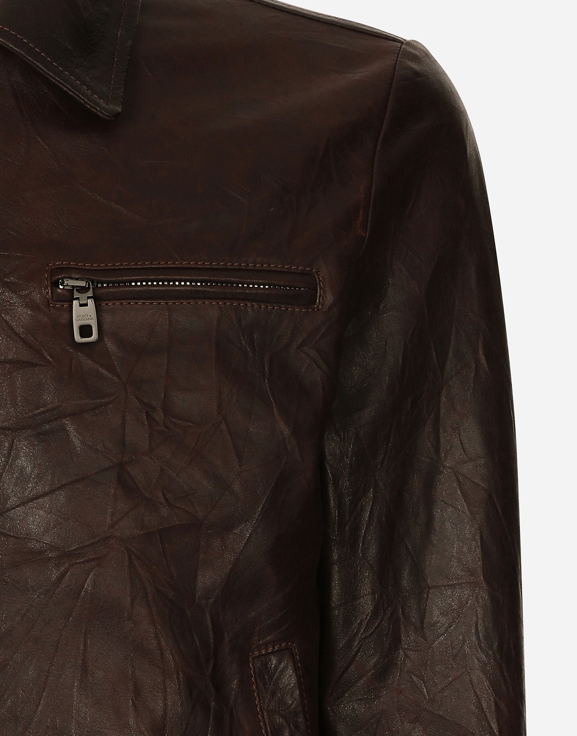 Leather jacket in Brown for Men | Dolce&Gabbana® US