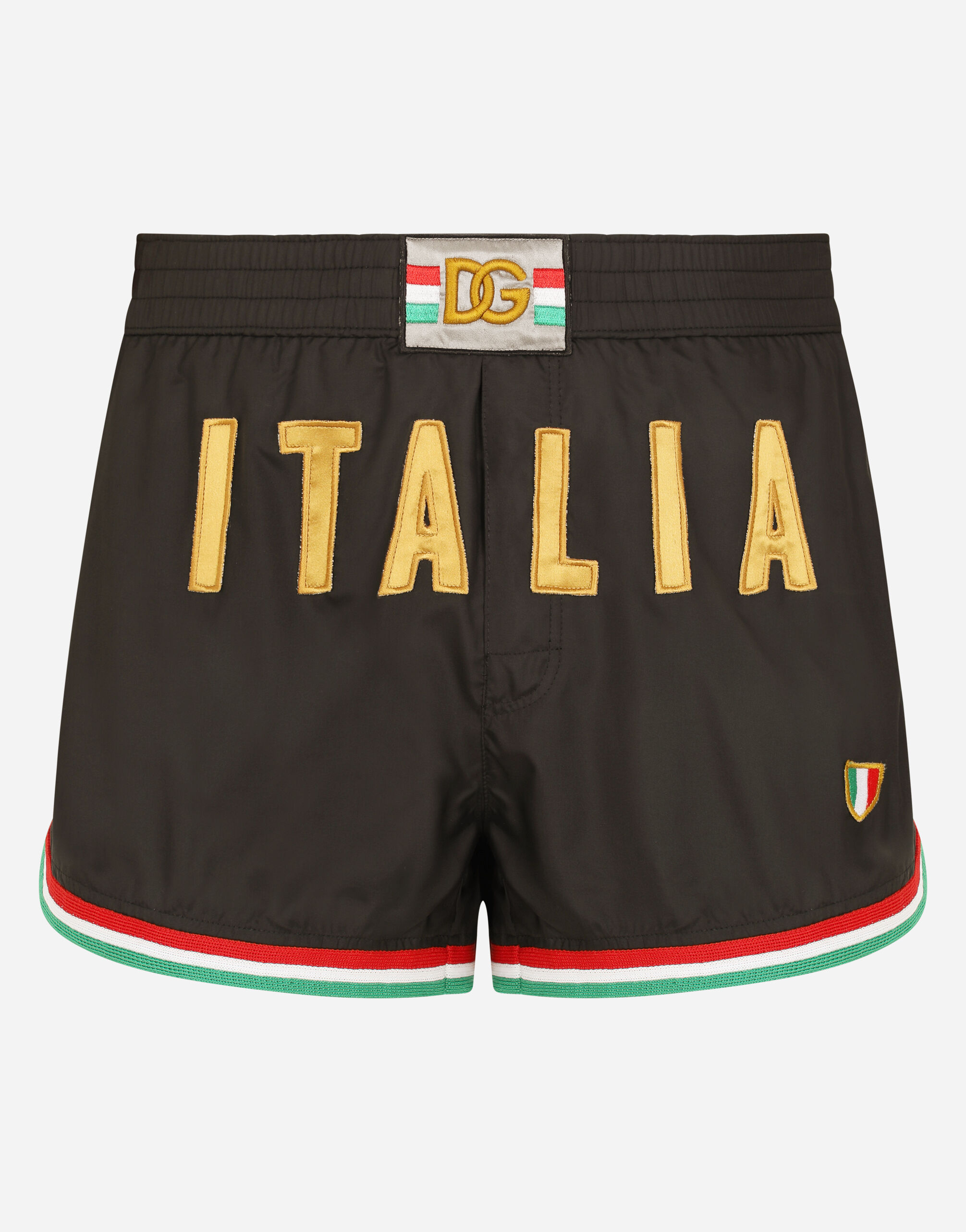 Short swim shorts with Italy DG patch in Black for Men