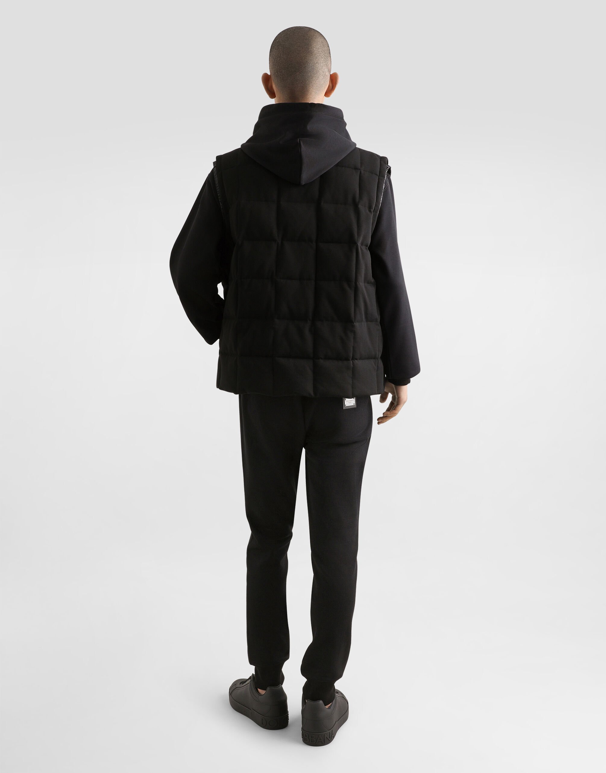 Jersey hoodie with branded tag in Black for Men | Dolce&Gabbana® US