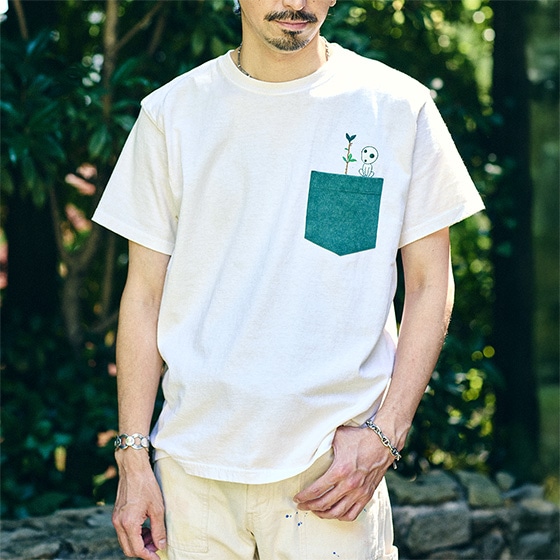 完売品】もののけ姫 Good On コラボポケット刺繍Tシャツ コダマ L GBL