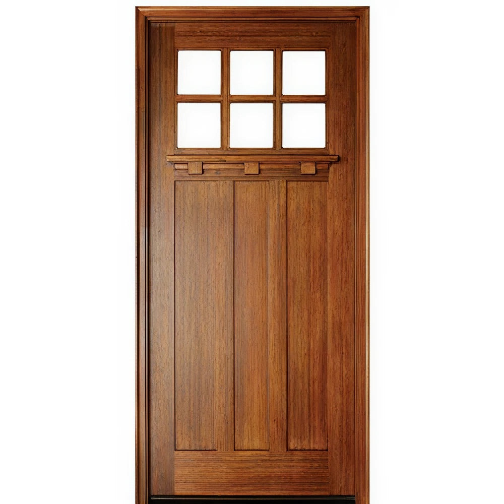 DSA Doors - Mahogany Wood Tuscany 6LT E-08 Exterior Single Door