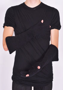RICK OWENS MEN KNIT GLOVES BLACK fW24 | DOSHABURI Online Shop
