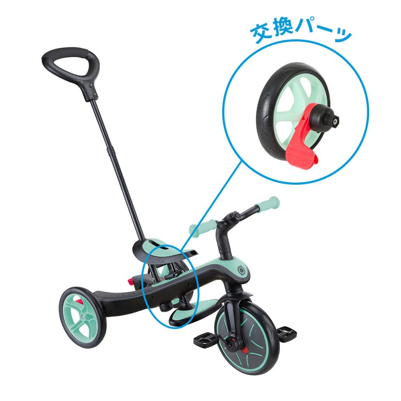 エクスプローラートライク3in1 & 4in1用 】後輪（左）/レッド(旧