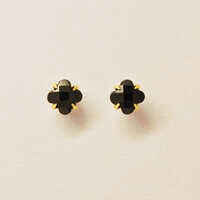 セカンドピアス］ K18リリィカットオニキスピアス（YG）｜大丸