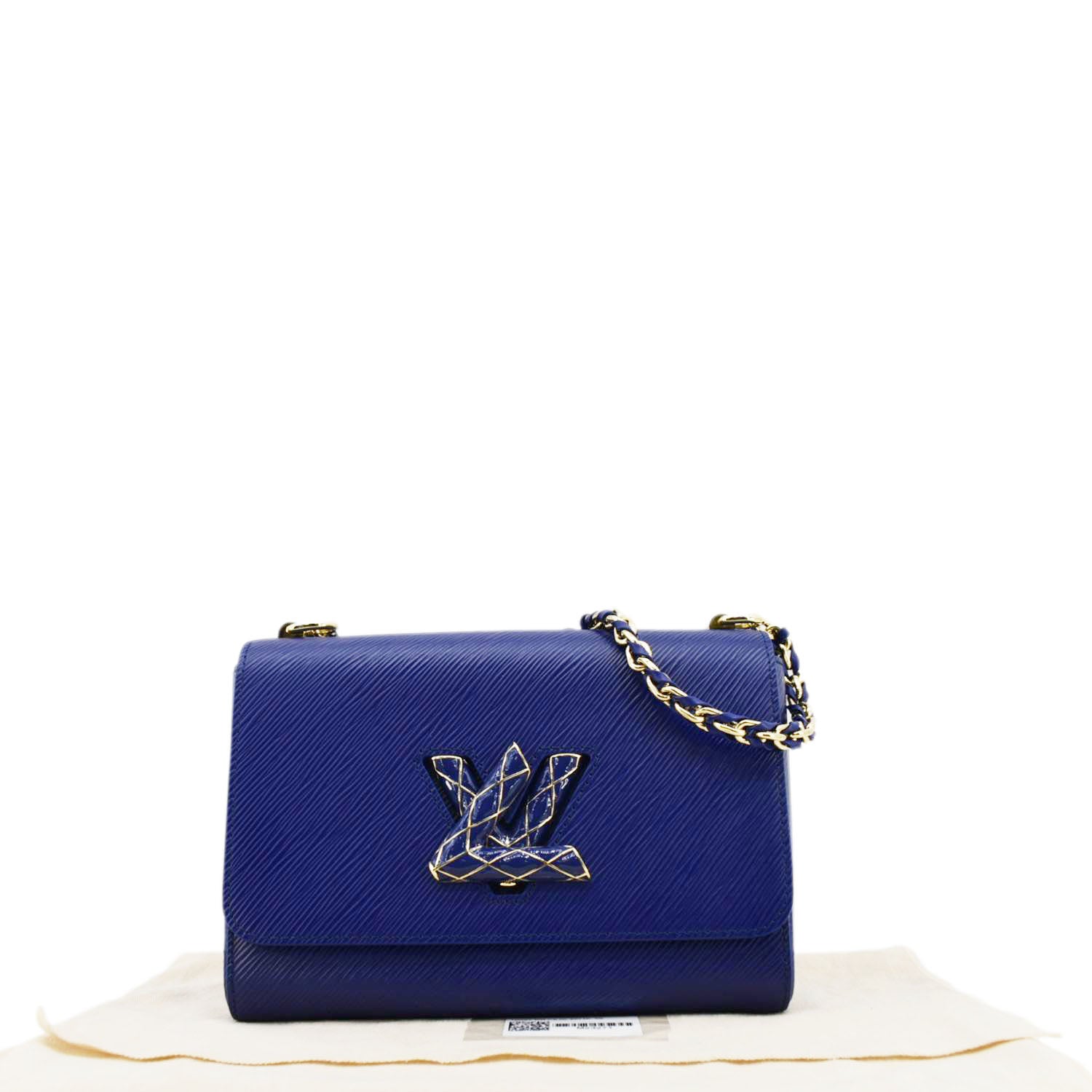 LOUIS VUITTON Twist MM Leather Shoulder Bag Dot Blue