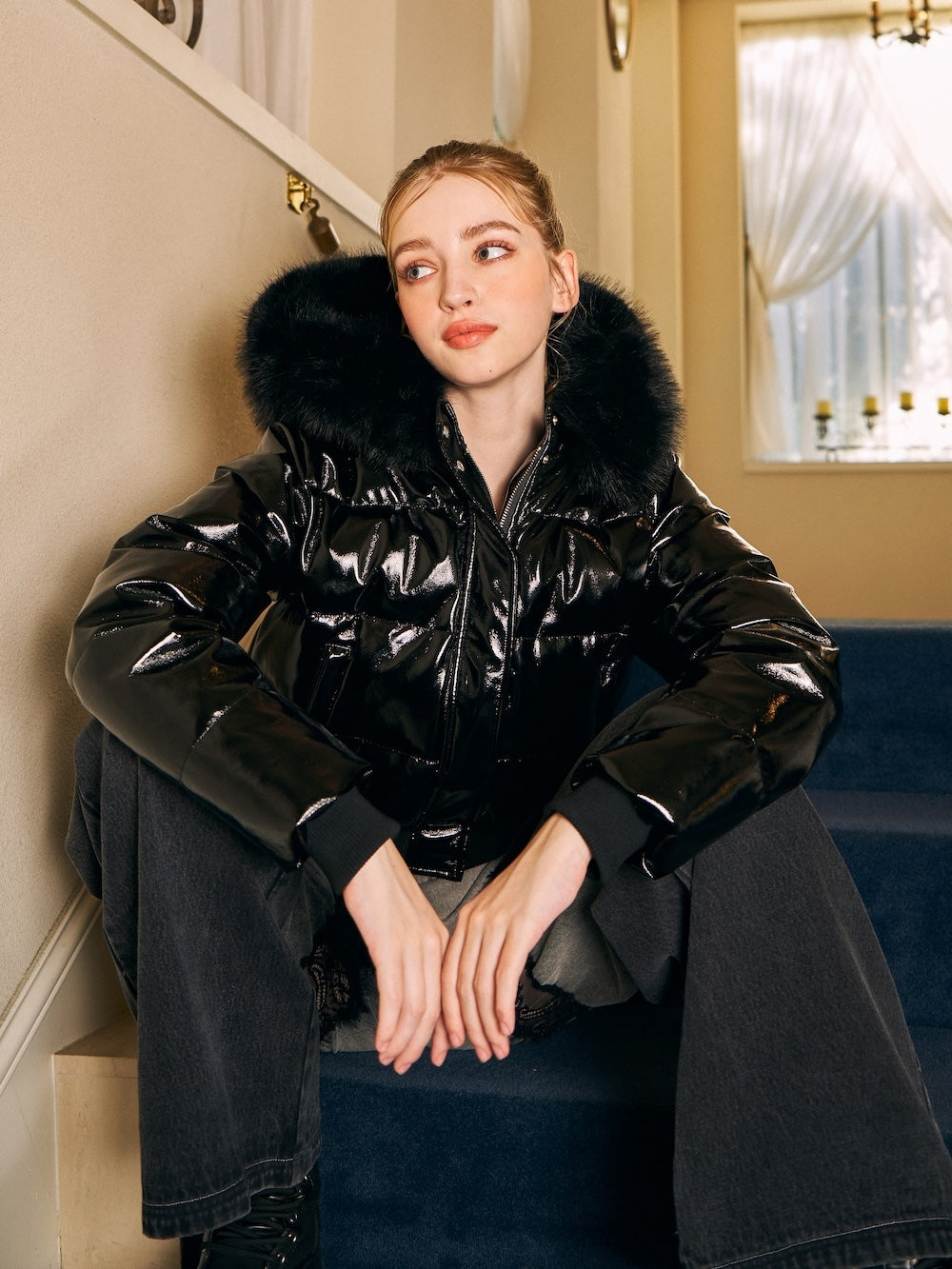 フェイクパテントレザーダウンジャケット – Darich (ダーリッチ)